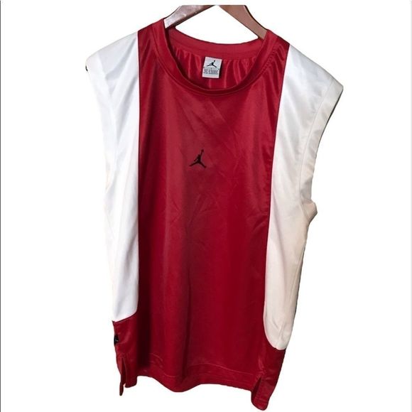Jordan Jersey Tank RN# 61917 CA# 18702 Red and white basketball jersey revolve - Picture 1 of 6
